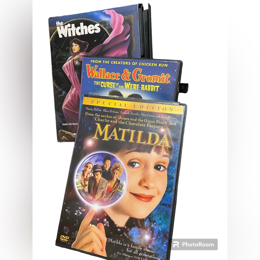 Lot of 3 DVDs ‘The Witches’ ‘Matilda’ ‘Wallace & Gromit’ Used GUC